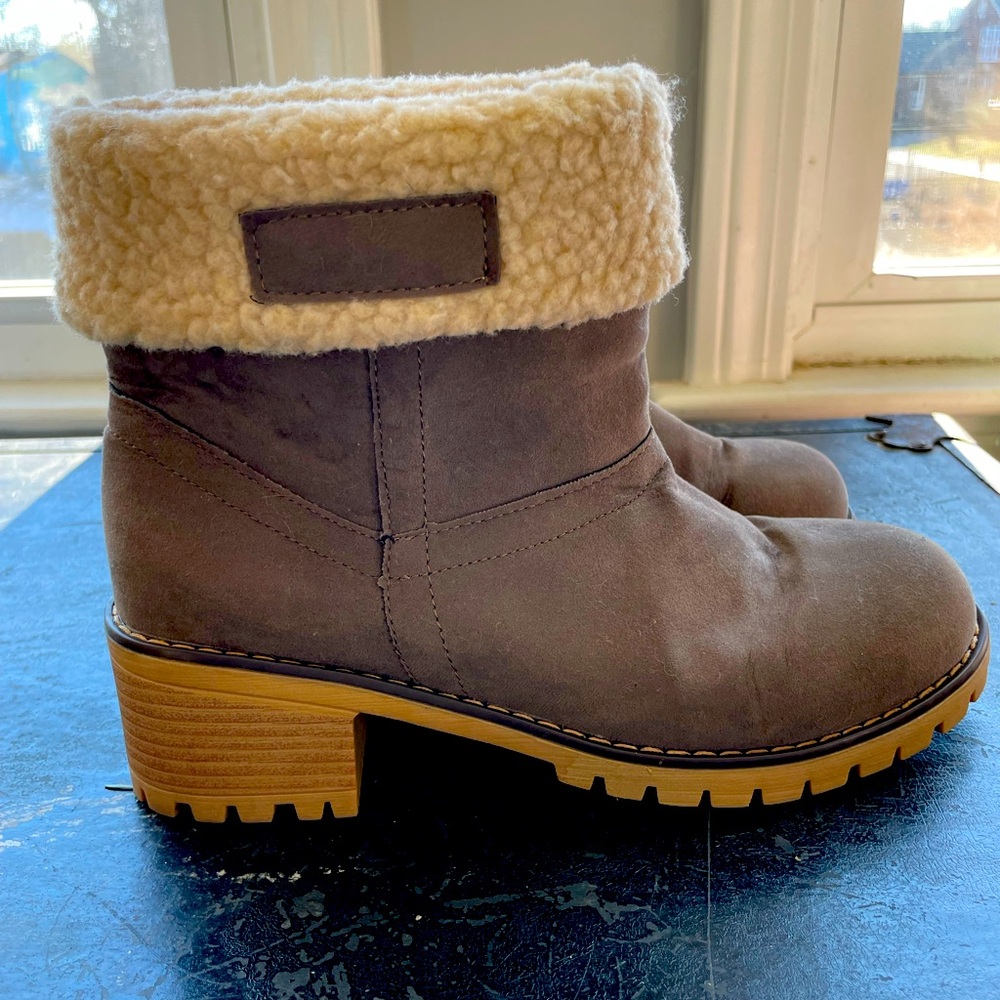 Lug Sole Shearling Boots